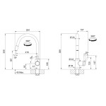 Kitchen tap Deck-mounted material: Brass With Pull-Out Spray 1 jet, color: Grey surface: Matt Deck-mounted Kitchen tap Deck-mounted material: Brass With Pull-Out Spray 1 jet, color: Grey surface: Matt Deck-mounted