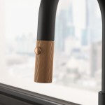 Kitchen tap Deck-mounted material: Brass With Pull-Out Spray 1 jet, color: Black/Bronze surface: Matt