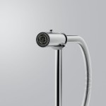 Kitchen tap Deck-mounted material: Inox with shower Semi Pro, AISI304, color: Chrome surface: Brushed Deck-mounted