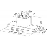 Απορροφητήρας εντοιχιζόμενος απλός 120cm 250 W Black FST 1208 BK, χρώμα: Μαύρο Απορροφητήρες εντοιχιζόμενοι