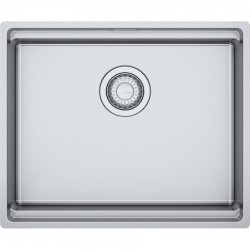 Νεροχύτης ανοξείδωτος 53x44 από inox επιφάνεια: Βουρτσισμένη χωρίς πάγκο ένθετος με συνεπίπεδο προφίλ (Flushmount) 1 γούρνα Inox, χρώμα: Χρωμέ Ανοξείδωτοι