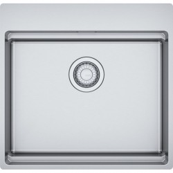 Νεροχύτης ανοξείδωτος 53x51 από inox επιφάνεια: Βουρτσισμένη χωρίς πάγκο ένθετος με συνεπίπεδο προφίλ (Flushmount) 1 γούρνα Inox, χρώμα: Χρωμέ Ανοξείδωτοι