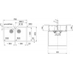 Sink Ceramic 79,3x48,9 surface: Glossy free nested 2 cabinet Fraceram, color: White Ceramic
