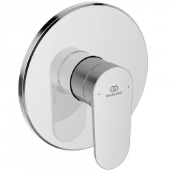 Shower tap Wall-mounted external part 1 way material: Brass mixer With plate without hand shower, hose and holder, color: Chrome surface: Matt
