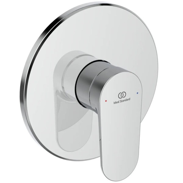 Shower tap Wall-mounted external part 1 way material: Brass mixer With plate without hand shower, hose and holder, color: Chrome surface: Glossy Wall-mounted - external part