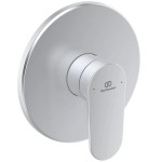 Shower tap Wall-mounted external part 1 way material: Brass mixer With plate without hand shower, hose and holder Silver, color: Chrome surface: Satin Wall-mounted - external part