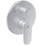 Shower tap Wall-mounted external part 2 way material: Brass mixer With plate without hand shower, hose and holder Silver, color: Chrome surface: Satin Wall-mounted - external part