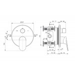 Shower tap Wall-mounted external part 2 way material: Brass mixer With plate without hand shower, hose and holder, color: Chrome surface: Glossy Wall-mounted - external part