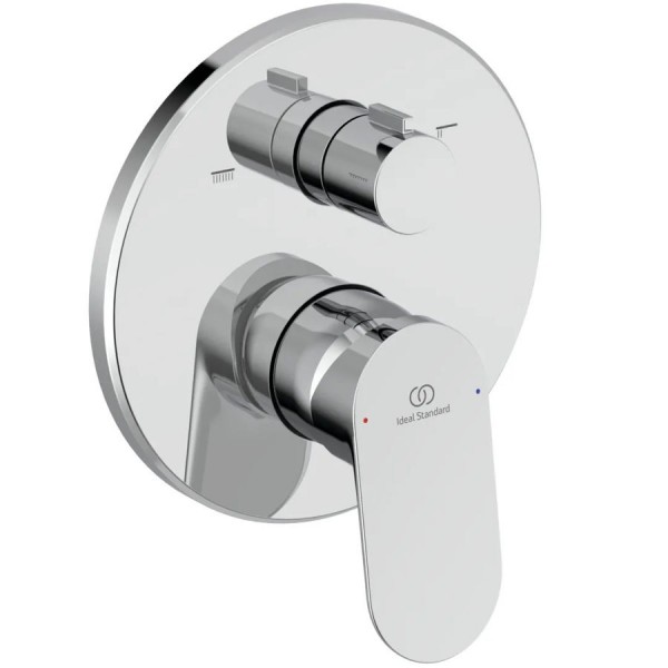 Shower tap Wall-mounted external part 2 way material: Brass mixer With plate without hand shower, hose and holder, color: Chrome surface: Glossy Wall-mounted - external part