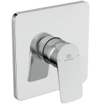 Shower tap Wall-mounted external part 1 way material: Brass mixer With plate without hand shower, hose and holder, color: Chrome surface: Glossy Wall-mounted - external part