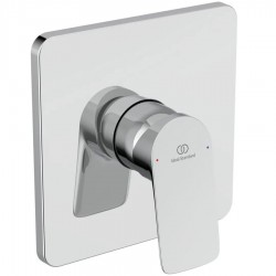 Shower tap Wall-mounted external part 1 way material: Brass mixer With plate without hand shower, hose and holder, color: Chrome surface: Glossy Wall-mounted - external part