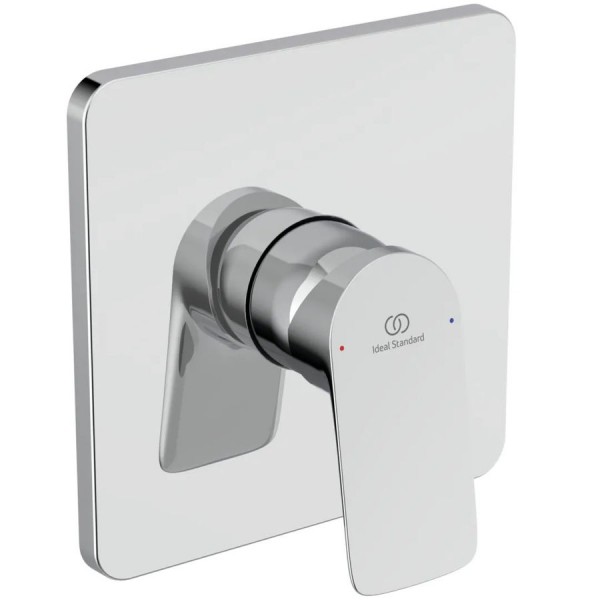 Shower tap Wall-mounted external part 1 way material: Brass mixer With plate without hand shower, hose and holder, color: Chrome surface: Glossy Wall-mounted - external part