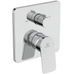 Shower tap Wall-mounted external part 2 way material: Brass mixer With plate without hand shower, hose and holder, color: Chrome surface: Glossy Wall-mounted - external part