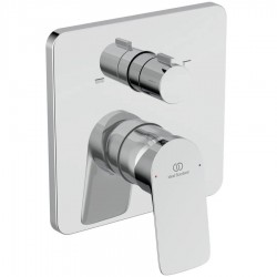 Shower tap Wall-mounted external part 2 way material: Brass mixer With plate without hand shower, hose and holder, color: Chrome surface: Glossy Wall-mounted - external part