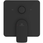Shower tap Wall-mounted external part 2 way material: Brass mixer With plate without hand shower, hose and holder Silk black, color: Black surface: Matt Wall-mounted - external part