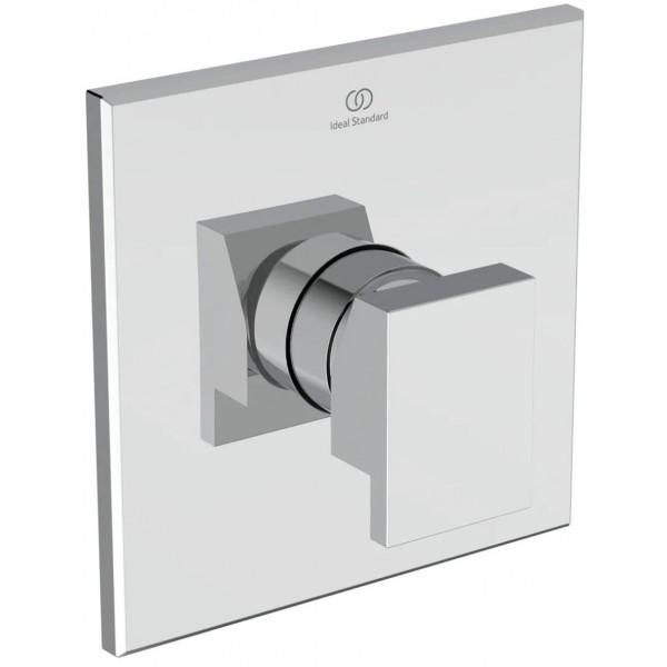 Shower tap Wall-mounted external part 1 way material: Brass mixer With plate without hand shower, hose and holder, color: Chrome surface: Glossy Wall-mounted - external part