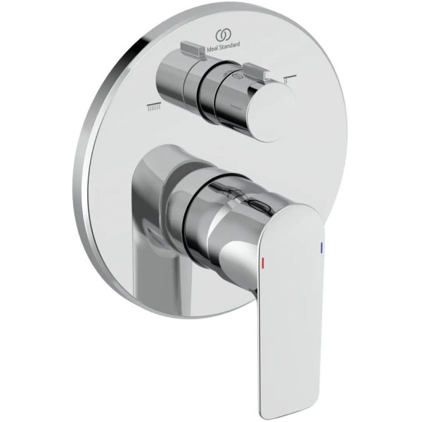 Shower tap Wall-mounted external part 2 way material: Brass mixer With plate without hand shower, hose and holder, color: Chrome surface: Glossy Wall-mounted - external part