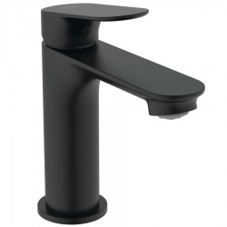 Wash basin tap Deck-mounted material: Brass mixer With push-open waste set Μ size Silk black, color: Black surface: Matt Deck-mounted