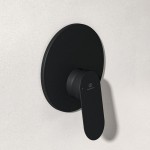 Shower tap Wall-mounted concealed - complete set 1 way material: Brass mixer With plate without hand shower, hose and holder KIT1+KIT2, Silk black, color: Black surface: Matt Wall-mounted - external part Shower tap Wall-mounted concealed - complete set 1 way material: Brass mixer With plate without hand shower, hose and holder KIT1+KIT2, Silk black, color: Black surface: Matt Wall-mounted - external part
