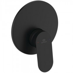 Shower tap Wall-mounted concealed - complete set 1 way material: Brass mixer With plate without hand shower, hose and holder KIT1+KIT2, Silk black, color: Chrome surface: Glossy Wall-mounted - external part
