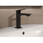 Wash basin tap Deck-mounted material: Brass mixer With push-open waste set Μ size Υ15,4cm, Silk black, color: Black surface: Matt Deck-mounted Wash basin tap Deck-mounted material: Brass mixer With push-open waste set Μ size Υ15,4cm, Silk black, color: Black surface: Matt Deck-mounted