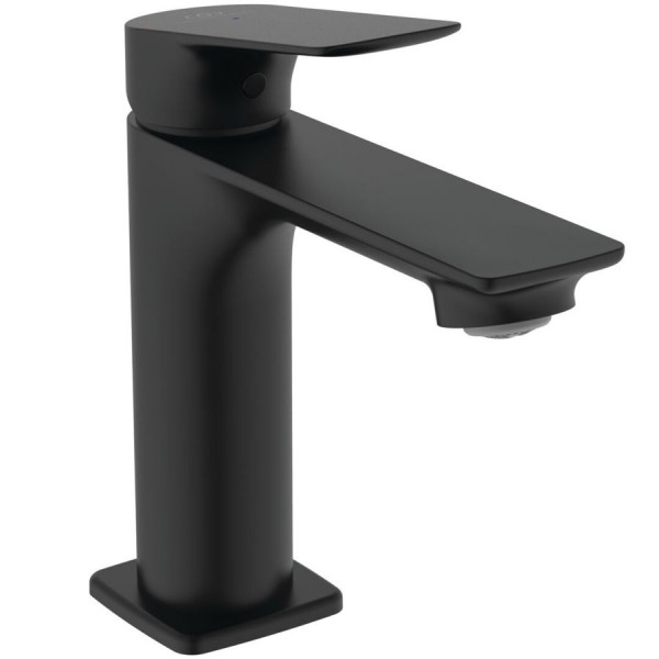 Wash basin tap Deck-mounted material: Brass mixer With push-open waste set Μ size Υ15,4cm, Silk black, color: Black surface: Matt Deck-mounted Wash basin tap Deck-mounted material: Brass mixer With push-open waste set Μ size Υ15,4cm, Silk black, color: Black surface: Matt Deck-mounted