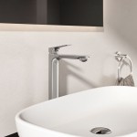 Wash basin tap Deck-mounted for free-standing washbasin material: Brass mixer Without waste, color: Chrome surface: Glossy Deck-mounted
