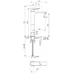 Wash basin tap Deck-mounted for free-standing washbasin material: Brass mixer Without waste Silk black, color: Black surface: Matt Deck-mounted Wash basin tap Deck-mounted for free-standing washbasin material: Brass mixer Without waste Silk black, color: Black surface: Matt Deck-mounted