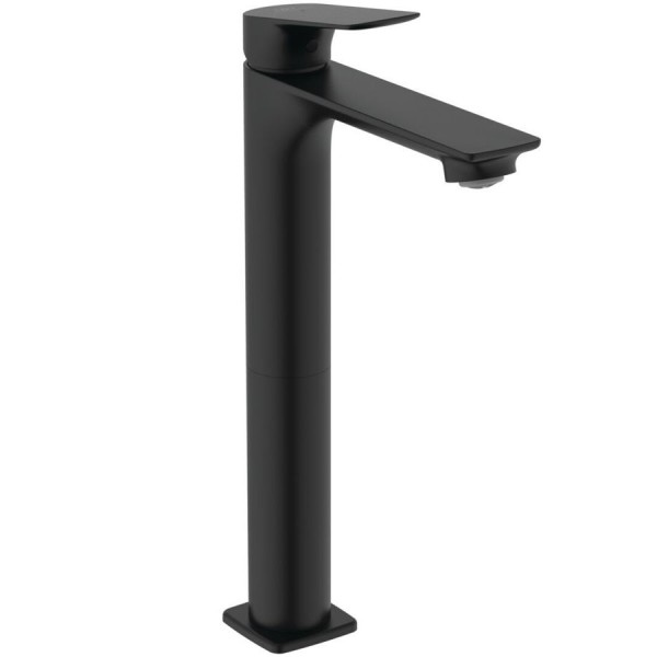 Wash basin tap Deck-mounted for free-standing washbasin material: Brass mixer Without waste Silk black, color: Black surface: Matt Deck-mounted Wash basin tap Deck-mounted for free-standing washbasin material: Brass mixer Without waste Silk black, color: Black surface: Matt Deck-mounted