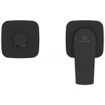 Wash basin tap Wall-mounted - external part 2 holes mixer Without waste, color: Black L18cm, Silk Black material: Brass surface: Matt Wall-mounted - external part