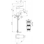 Bidet mixer material: Brass with click-clack waste set, color: Chrome surface: Glossy Deck-mounted