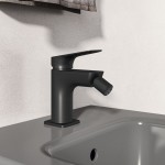 Bidet mixer material: Brass with click-clack waste set, Silk Black, color: Black surface: Matt Deck-mounted Bidet mixer material: Brass with click-clack waste set, Silk Black, color: Black surface: Matt Deck-mounted