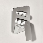 Shower tap Wall-mounted concealed - complete set 2 way material: Brass mixer With plate without hand shower, hose and holder KIT1+KIT2, color: Chrome surface: Glossy Wall-mounted - external part Shower tap Wall-mounted concealed - complete set 2 way material: Brass mixer With plate without hand shower, hose and holder KIT1+KIT2, color: Chrome surface: Glossy Wall-mounted - external part