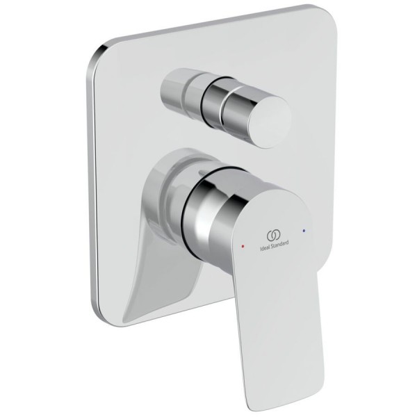 Shower tap Wall-mounted concealed - complete set 2 way material: Brass mixer With plate without hand shower, hose and holder KIT1+KIT2, color: Chrome surface: Glossy Wall-mounted - external part Shower tap Wall-mounted concealed - complete set 2 way material: Brass mixer With plate without hand shower, hose and holder KIT1+KIT2, color: Chrome surface: Glossy Wall-mounted - external part