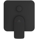 Shower tap Wall-mounted concealed - complete set 2 way material: Brass mixer With plate without hand shower, hose and holder Kit 1 + Kit 2, color: Black surface: Matt Wall-mounted - external part Shower tap Wall-mounted concealed - complete set 2 way material: Brass mixer With plate without hand shower, hose and holder Kit 1 + Kit 2, color: Black surface: Matt Wall-mounted - external part