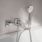 Bathtub tap Wall-mounted exposed material: Brass without hand shower, hose and holder mixer, color: Chrome surface: Glossy Wall-mouned exposed Bathtub tap Wall-mounted exposed material: Brass without hand shower, hose and holder mixer, color: Chrome surface: Glossy Wall-mouned exposed