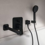 Spout (Nozzle) 21cm Wall-mounted 21cm, Silk black material: Brass, color: Black surface: Matt Bath spouts Spout (Nozzle) 21cm Wall-mounted 21cm, Silk black material: Brass, color: Black surface: Matt Bath spouts