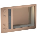 Shower tap Wall-mounted external part 2 way material: Brass thermostatic with hand shower, hose and holder With plate with separate exits, color: Pink Gold surface: Brushed Wall-mounted - external part Shower tap Wall-mounted external part 2 way material: Brass thermostatic with hand shower, hose and holder With plate with separate exits, color: Pink Gold surface: Brushed Wall-mounted - external part