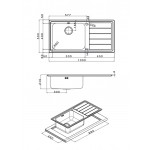 Sink Stainless (Steel) 100x50 material: Inox surface: Matt right nested 1 bowl, color: Chrome Stainless steel Sink Stainless (Steel) 100x50 material: Inox surface: Matt right nested 1 bowl, color: Chrome Stainless steel