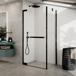 Shower enclosure Square 100x100x200 8mm opening surface: Matt, color: Black Square