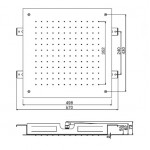 Κεφαλή ντους οροφής 50x50 από ορείχαλκο 1 ροής, χρώμα: Χρωμέ επιφάνεια: Γυαλιστερή Κεφαλές ντους