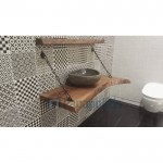 Bathroom furniture set without washbasin 110cm material: Wood wall mounted Chesnut, hand-made, color: Walnut wood Bathroom furniture set without washbasin 110cm material: Wood wall mounted Chesnut, hand-made, color: Walnut wood