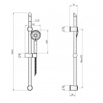 Shower slider rail 75cm material: Brass with hand shower & hose, color: Chrome surface: Glossy Shower slider rails Shower slider rail 75cm material: Brass with hand shower & hose, color: Chrome surface: Glossy Shower slider rails