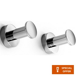 Hook Flat wall mounted material: Brass single set of 2 pieces, color: Chrome surface: Glossy Hooks