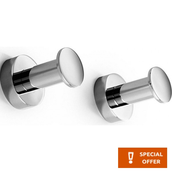 Hook Flat wall mounted material: Brass single set of 2 pieces, color: Chrome surface: Glossy Hooks Hook Flat wall mounted material: Brass single set of 2 pieces, color: Chrome surface: Glossy Hooks