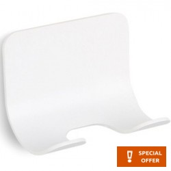 Hook double Flat wall mounted material: Aluminum, color: White surface: Glossy Hooks