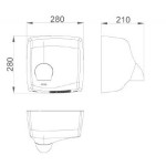 Hand dryer 8x28x21cm 2.450W material: Inox surface: Matt, color: Chrome Hand dryers Hand dryer 8x28x21cm 2.450W material: Inox surface: Matt, color: Chrome Hand dryers