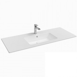 Washbasin for furniture 121,5x46,5 material: Porcelain With one hole With overflow, color: White surface: Glossy Furniture basins
