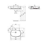 Washbasin Wall-mounted 60x50x13,5 no pedestal / Without overflow With 1 bowl With hole in the middle material: Porcelain, color: White surface: Glossy Wall-mounted Washbasin Wall-mounted 60x50x13,5 no pedestal / Without overflow With 1 bowl With hole in the middle material: Porcelain, color: White surface: Glossy Wall-mounted