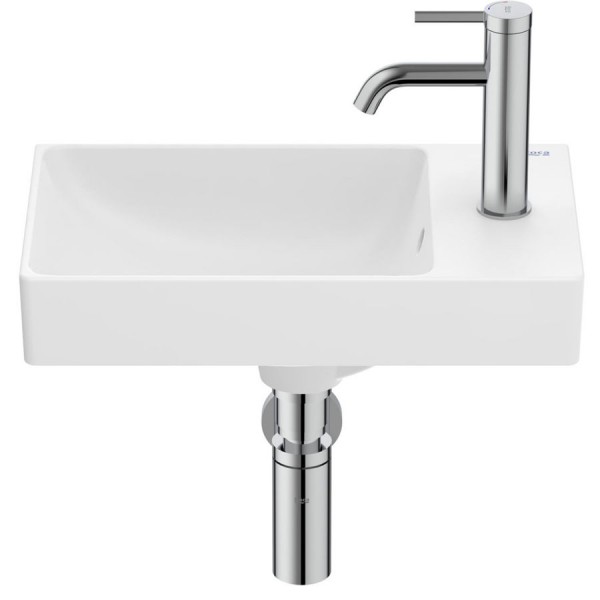 Washbasin Wall-mounted 45x26x15 With 1 bowl With hole on the right With overflow material: Porcelain, color: White surface: Glossy Wall-mounted Washbasin Wall-mounted 45x26x15 With 1 bowl With hole on the right With overflow material: Porcelain, color: White surface: Glossy Wall-mounted